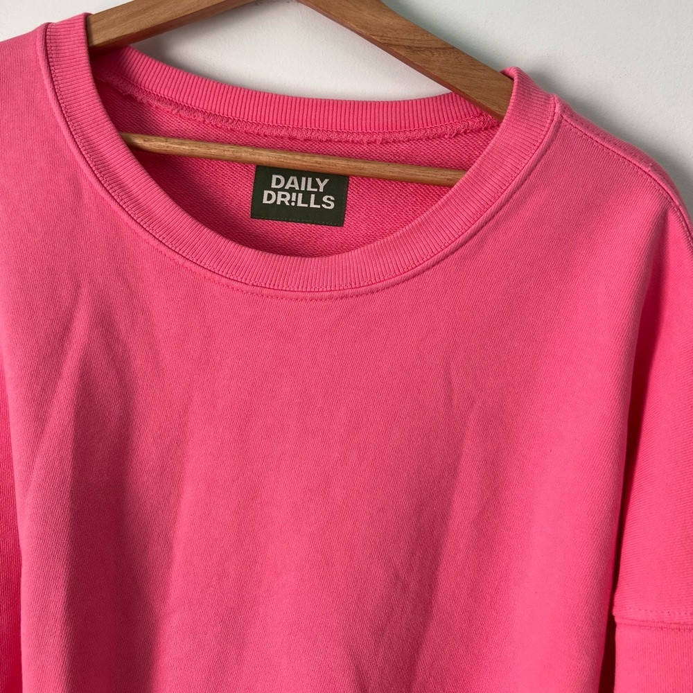 Daily Drills Oversized Crewneck Sweatshirt Pink - Picture 8 of 10